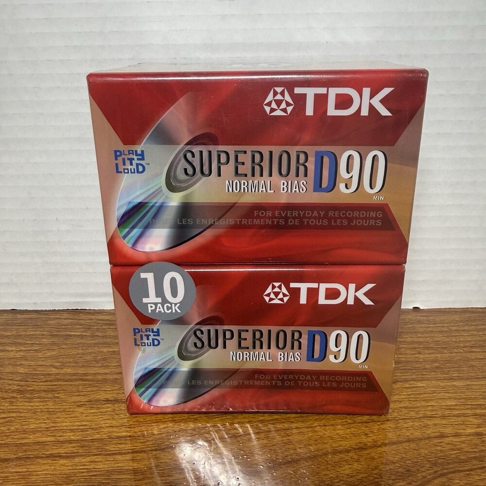 TDK D90 Type I 90 Minute Cassette Tape New Sealed Superior Normal Bias 10-pack